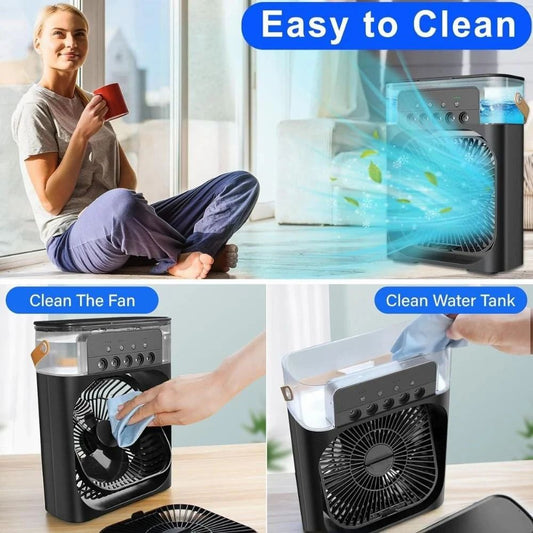 ❄️USB Powered 3-in-1 Mini Air Cooler Fan (Plastic,600mL Tank)❄️